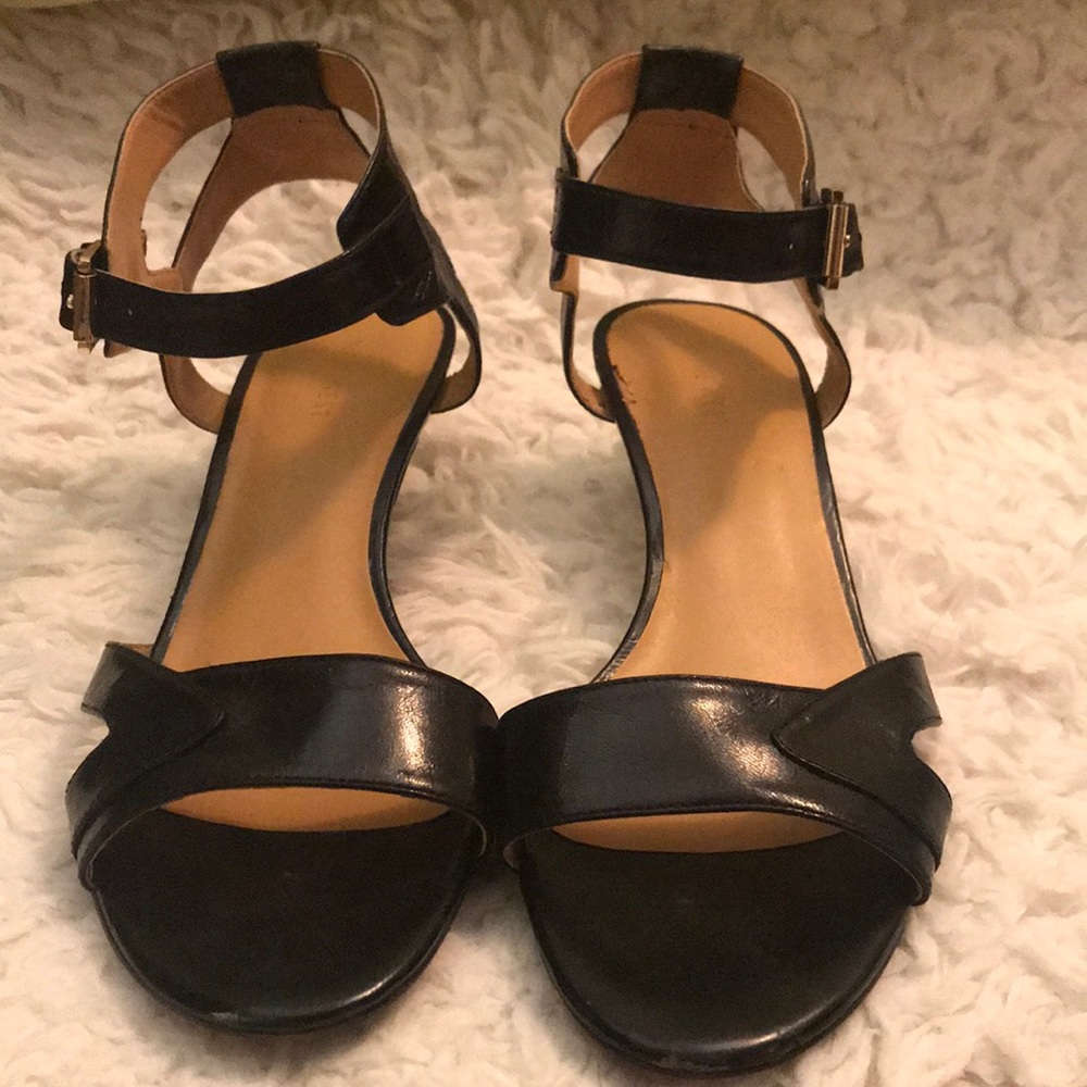 Black Leather Sandal with heel